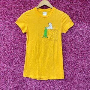 RIPNDIP Lord Nermal Break Yo Self Alien Yellow T-Shirt Extra Small